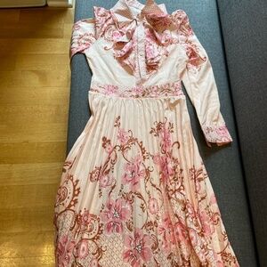 Floral Pink Dress, Size M